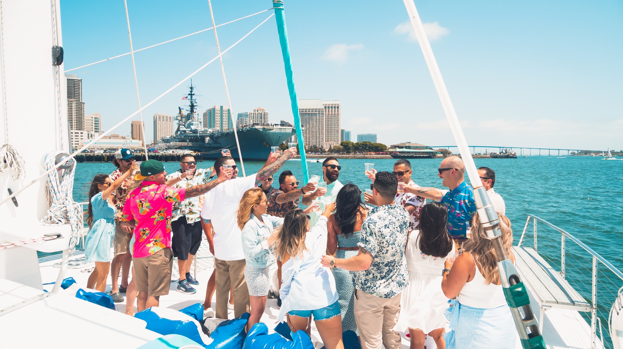 a group of people on a boat